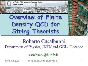 Overview of Finite Density QCD for String Theorists