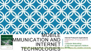 MOBILE COMMUNICATION AND INTERNET TECHNOLOGIES Internet Protocol Applications