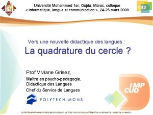 Universit Mohammed 1 er Oujda Maroc colloque Informatique