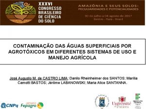 CONTAMINAO DAS GUAS SUPERFICIAIS POR AGROTXICOS EM DIFERENTES