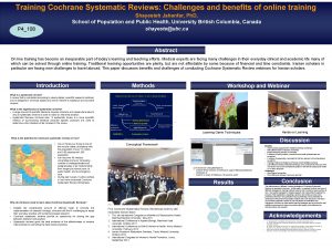 Training Cochrane Systematic Reviews Challenges and benefits of