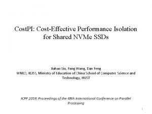 Cost PI CostEffective Performance Isolation for Shared NVMe