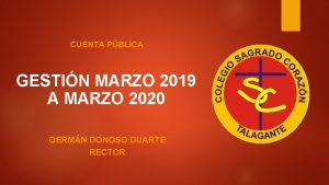 CUENTA PBLICA GESTIN MARZO 2019 A MARZO 2020