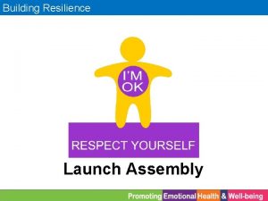 Building Resilience Launch Assembly Building Resilience Respect Yourself