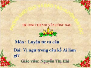 TRNG TH NGUYN CNG SU Mn Luyn t
