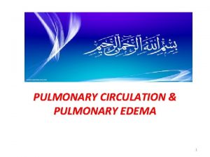 PULMONARY CIRCULATION PULMONARY EDEMA 1 i Physiologic Anatomy