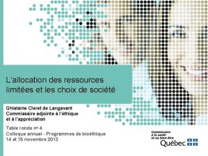 Lallocation des ressources limites et les choix de