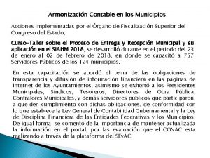 Armonizacin Contable en los Municipios Acciones implementadas por