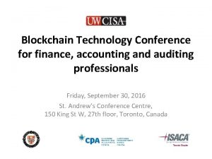 Blockchain Technology Conference for finance accounting and auditing