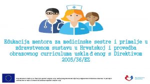 Edukacija mentora za medicinske sestre i primalje u