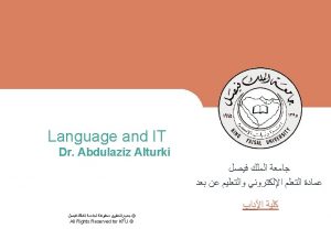 Language and IT Computer assisted language learning Natural