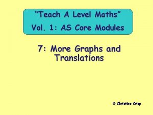 Teach A Level Maths Vol 1 AS Core