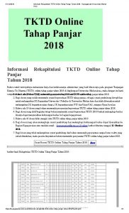 31122018 Informasi Rekapitulasi TKTD Online Tahap Panjar Tahun