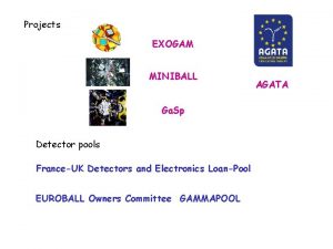 Projects EXOGAM MINIBALL Ga Sp Detector pools FranceUK