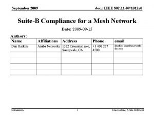 September 2009 doc IEEE 802 11 091012 r