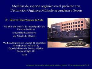 Medidas de soporte orgnico en el paciente con