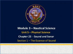 Module 3 Nautical Science Unit 5 Physical Science