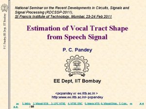 P C Pandey EE Dept IIT Bombay National