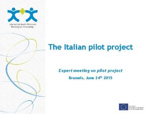 The Italian pilot project Expert meeting on pilot