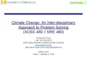 Climate Change An Interdisciplinary Approach to Problem Solving