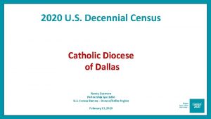 2020 U S Decennial Census Catholic Diocese of