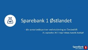 Sparebank 1 stlandet din samarbeidspartner ved etablering av