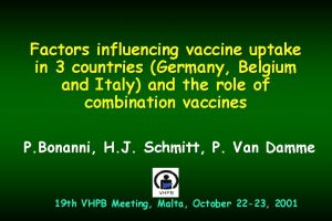 Factors influencing vaccine uptake in 3 countries Germany