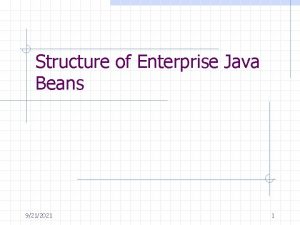 Structure of Enterprise Java Beans 9212021 1 Introduction