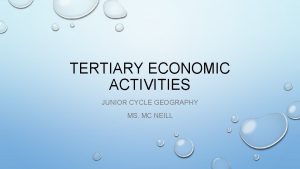 TERTIARY ECONOMIC ACTIVITIES JUNIOR CYCLE GEOGRAPHY MS MC