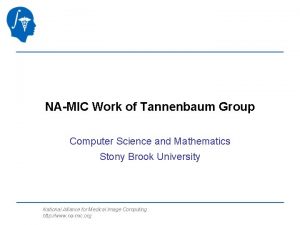 NAMIC Work of Tannenbaum Group Computer Science and