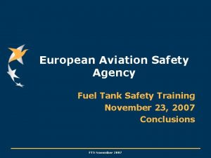 European Aviation Safety Agency Fuel Tank Safety Training