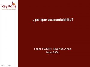 porqu accountability Taller FOMIN Buenos Aires Mayo 2006