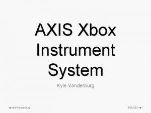 AXIS Xbox Instrument System Kyle Vanderburg 9212021 1