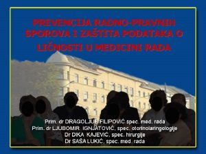 PREVENCIJA RADNOPRAVNIH SPOROVA I ZATITA PODATAKA O LINOSTI