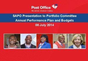 SAPO Presentation to Portfolio Committee Annual Performance Plan