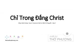 Ch Trong ng Christ NhcKeith Getty Stuart Townend