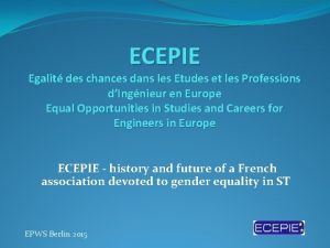 ECEPIE Egalit des chances dans les Etudes et