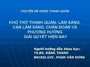 CHUYN HNG THANH QUN KH TH THANH QUN