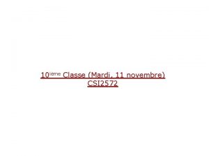 10 ime Classe Mardi 11 novembre CSI 2572