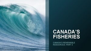 CANADAS FISHERIES CANADAS RENEWABLE RESOURCES PART 3 AGENDA