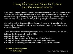 Hng Dn Download Video T Youtube V Nhng