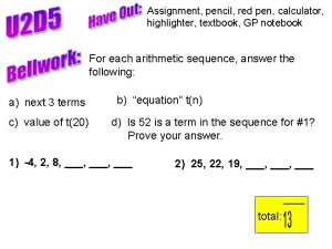 Assignment pencil red pen calculator highlighter textbook GP