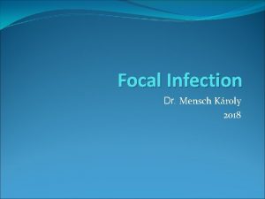 Focal Infection Dr Mensch Kroly 2018 Importance Organism