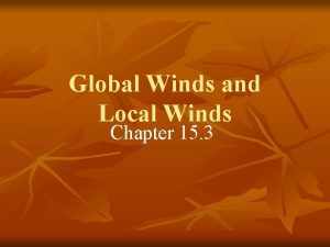 Global Winds and Local Winds Chapter 15 3