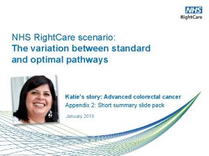 NHS Right Care scenario The variation between standard