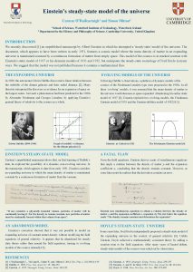 Einsteins steadystate model of the universe Cormac ORaifeartaigh