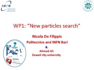 WP 1 New particles search Nicola De Filippis