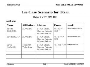 January 2011 doc IEEE 802 11 110023 r