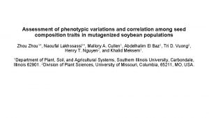 Assessment of phenotypic variations and correlation among seed