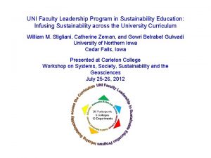 UNI Faculty Leadership Program in Sustainability Education Infusing